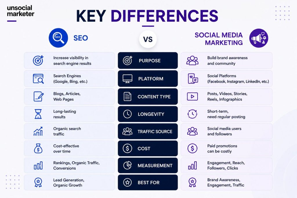 SEO vs Social Media Marketing : Which Strategy is Best For Your Business, Find Out SEO vs Social Media Marketing